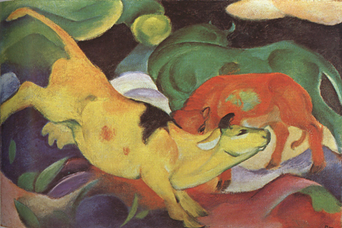 Franz Marc Cows,Yellow,Red Green (mk34)